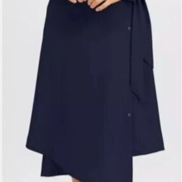Kosan Travel Co Convertible Wrap Dress XS Navy Blue Midi Outdoors Pocket Stretch - Picture 2 of 16